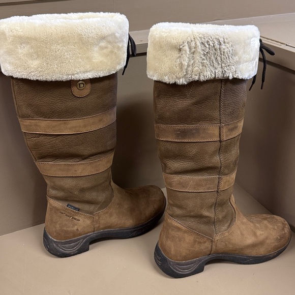 Dublin Tan Fur-Trimmed Winter Riding Boots Waterproof Suede Sz 9 Equestrian - Picture 11 of 11